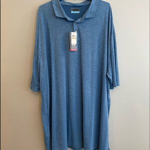 PGA Tour Golf Polo - 4XLT in Blue Striped Heather - Brand New with Tags!